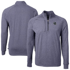 Seattle Seahawks Cutter & Buck Big & Tall Adapt Eco Raglan Quarter-Zip Jacket Heather Navy