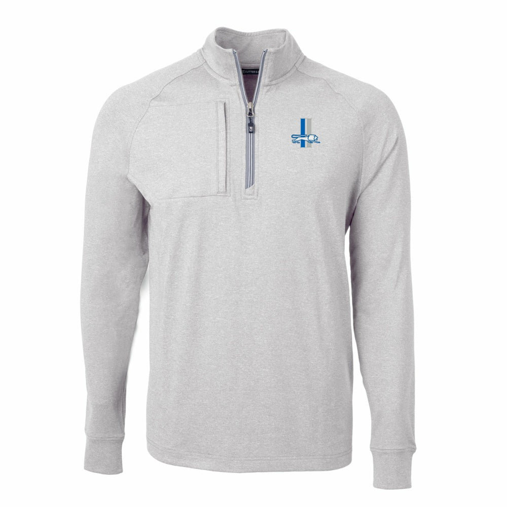 Detroit Lions Cutter & Buck Big & Tall Adapt Eco Raglan Quarter-Zip Jacket Heather Gray