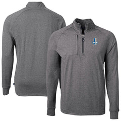 Detroit Lions Cutter & Buck Big & Tall Adapt Eco Raglan Quarter-Zip Jacket Heather Black