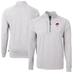 Buffalo Bills Cutter & Buck Big & Tall Adapt Eco Raglan Quarter-Zip Jacket Heather Gray