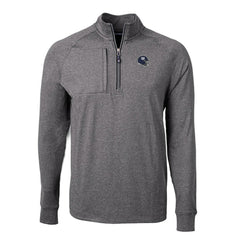 New York Giants Cutter & Buck Big & Tall Adapt Eco Raglan Quarter-Zip Jacket Heather Black