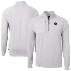 New York Giants Cutter & Buck Big & Tall Adapt Eco Raglan Quarter-Zip Jacket Heather Gray