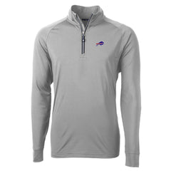 Buffalo Bills Cutter & Buck Big & Tall Adapt Eco DryTec Raglan Quarter-Zip Jacket Gray