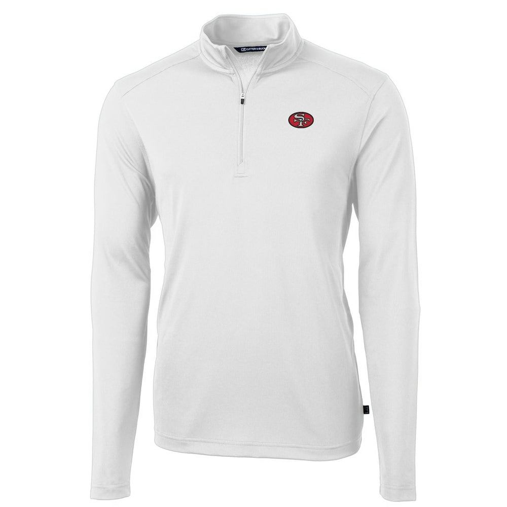 San Francisco 49ers Cutter & Buck Big & Tall Virtue Eco Pique Quarter-Zip Jacket White