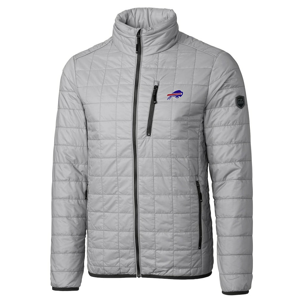 Buffalo Bills Cutter & Buck Big & Tall Rainier PrimaLoft Eco Insulated Full-Zip Hoodie Puffer Jacket Gray