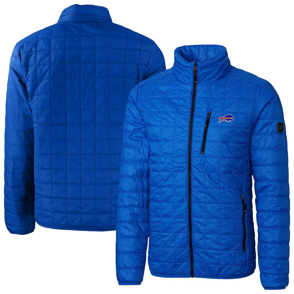 Buffalo Bills Cutter & Buck Big & Tall Rainier PrimaLoft Eco Insulated Full-Zip Hoodie Puffer Jacket Royal