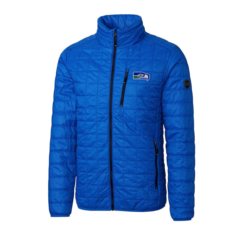 Seattle Seahawks Cutter & Buck Big & Tall Rainier PrimaLoft Eco Insulated Full-Zip Puffer Jacket Royal