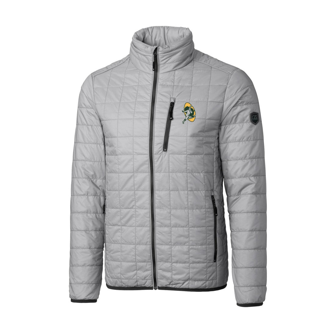 Green Bay Packers Cutter & Buck Big & Tall Rainier PrimaLoft Eco Insulated Full-Zip Puffer Jacket Gray