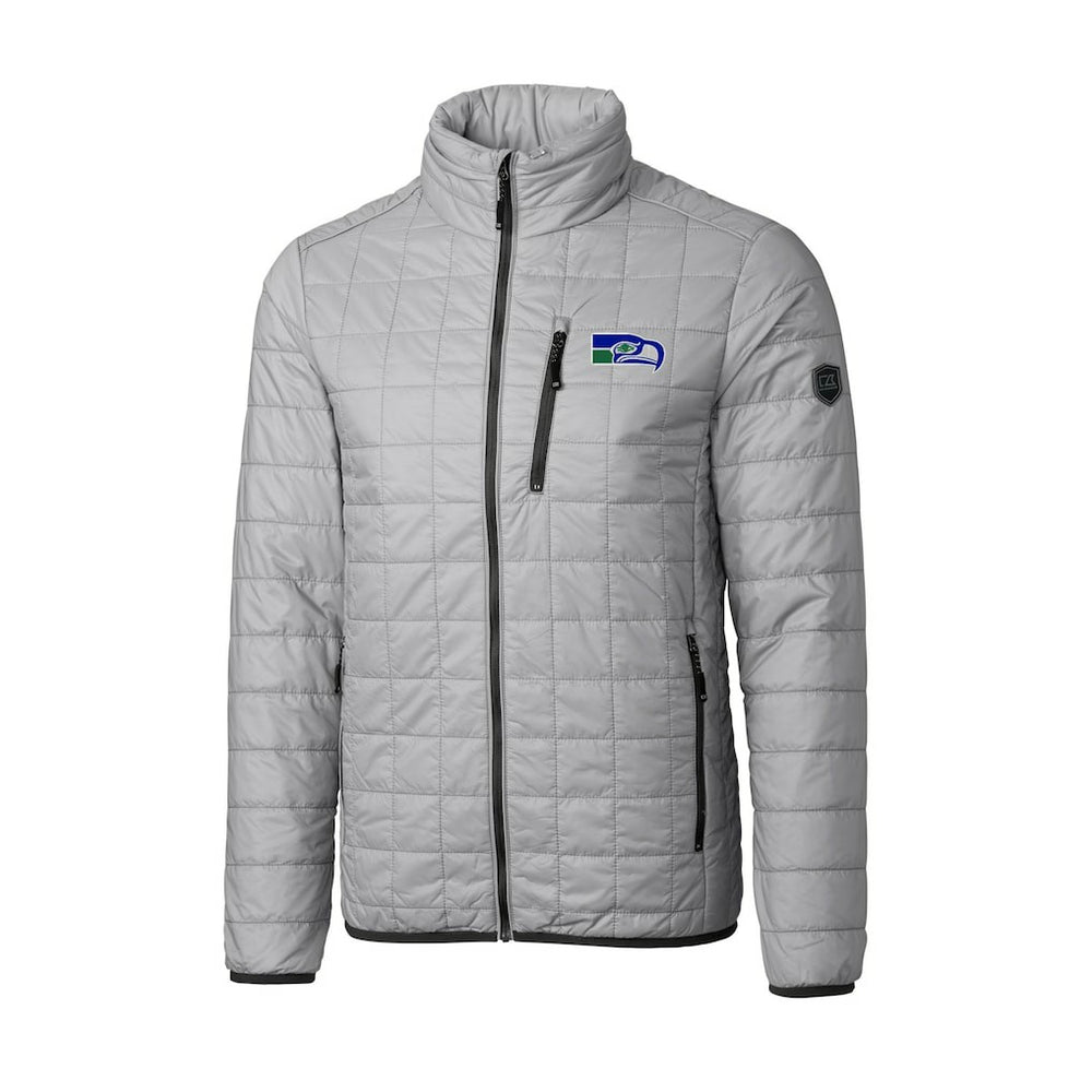 Seattle Seahawks Cutter & Buck Big & Tall Rainier PrimaLoft Eco Insulated Full-Zip Puffer Jacket Gray