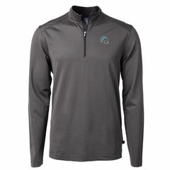 Detroit Lions Cutter & Buck Big & Tall Virtue Eco Pique Micro Stripe Tri-Blend Quarter-Zip Jacket Black