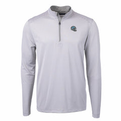 Detroit Lions Cutter & Buck Big & Tall Virtue Eco Pique Micro Stripe Tri-Blend Quarter-Zip Jacket Gray