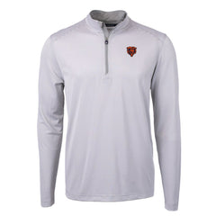Chicago Bears Cutter & Buck Big & Tall Virtue Eco Pique Micro Stripe Tri-Blend Quarter-Zip Jacket Gray