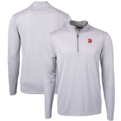 Tampa Bay Buccaneers Cutter & Buck Big & Tall Virtue Eco Pique Micro Stripe Tri-Blend Quarter-Zip Jacket Gray