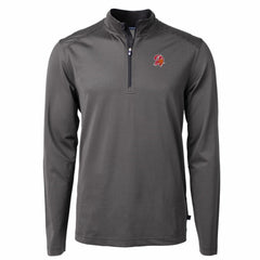 Tampa Bay Buccaneers Cutter & Buck Big & Tall Virtue Eco Pique Micro Stripe Tri-Blend Quarter-Zip Jacket Black