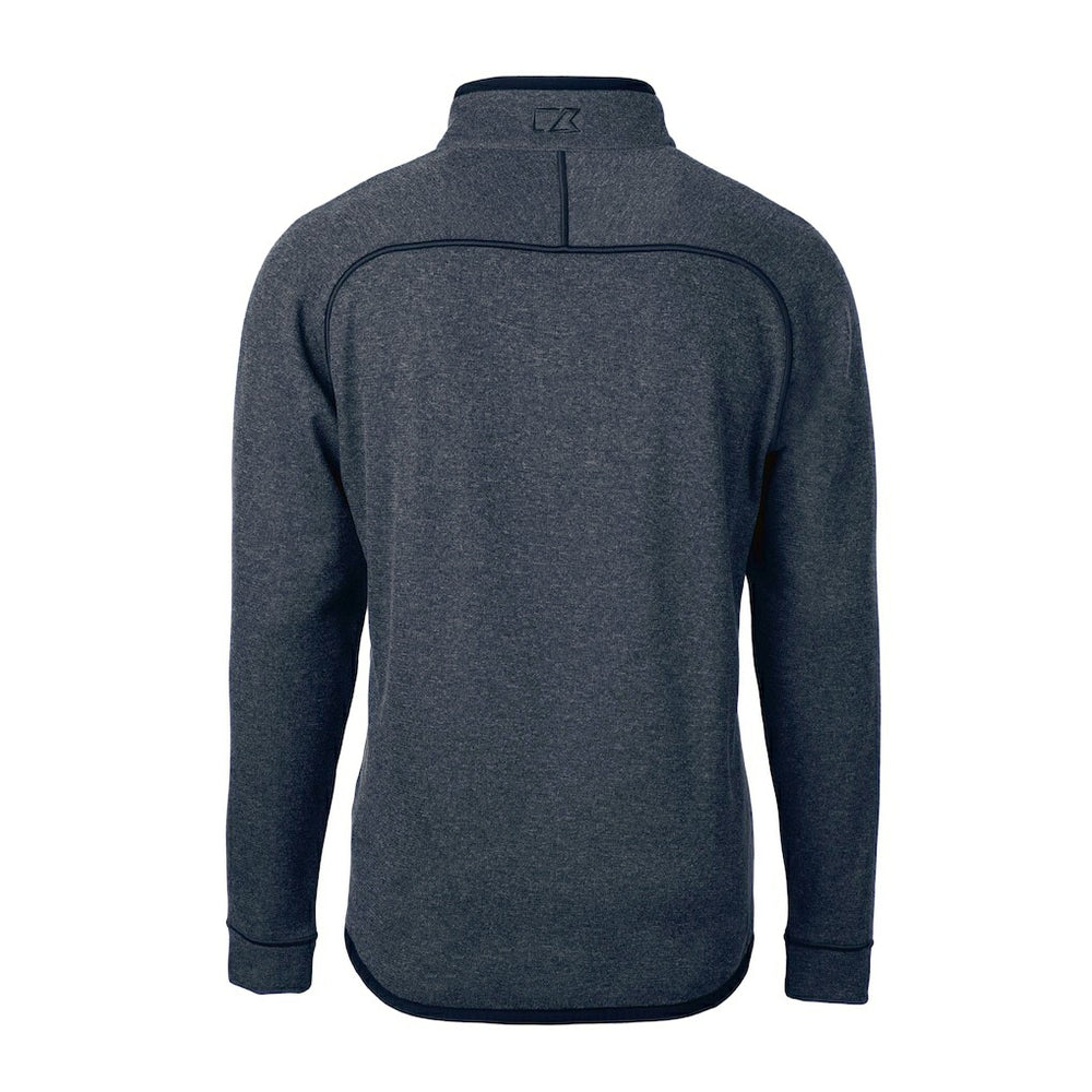 Miami Dolphins Cutter & Buck Big & Tall Mainsail Sweater-Knit Half-Zip Jacket Heather Navy