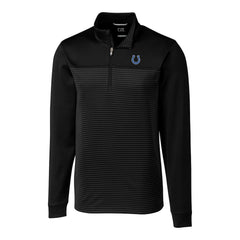 Indianapolis Colts Cutter & Buck Traverse Eco Stripe Tri-Blend DryTec Quarter-Zip Jacket Black