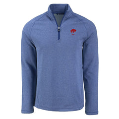 Buffalo Bills Cutter & Buck Peshastin Eco Fleece Tri-Blend Raglan Recycled Quarter-Zip Jacket Heather Royal