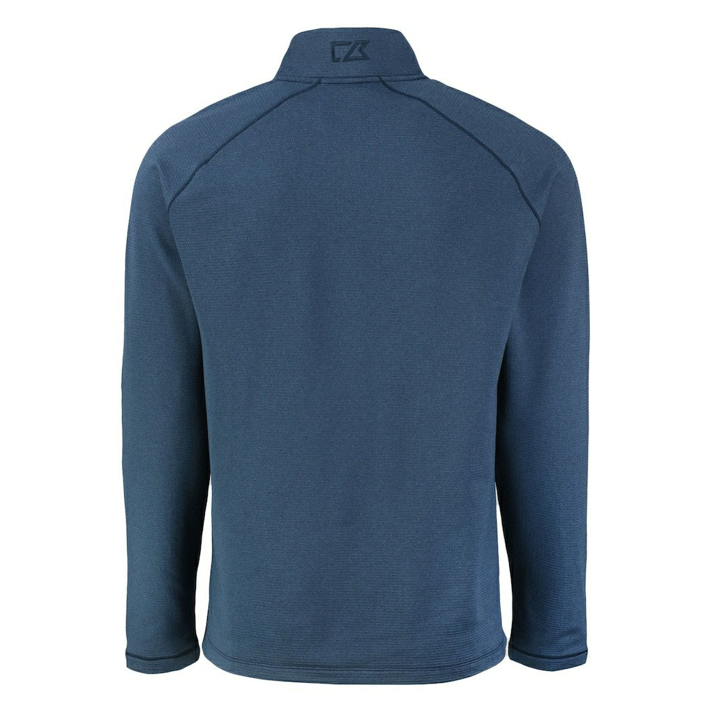 Chicago Bears Cutter & Buck Peshastin Eco Fleece Tri-Blend Raglan Recycled Quarter-Zip Jacket Heather Navy
