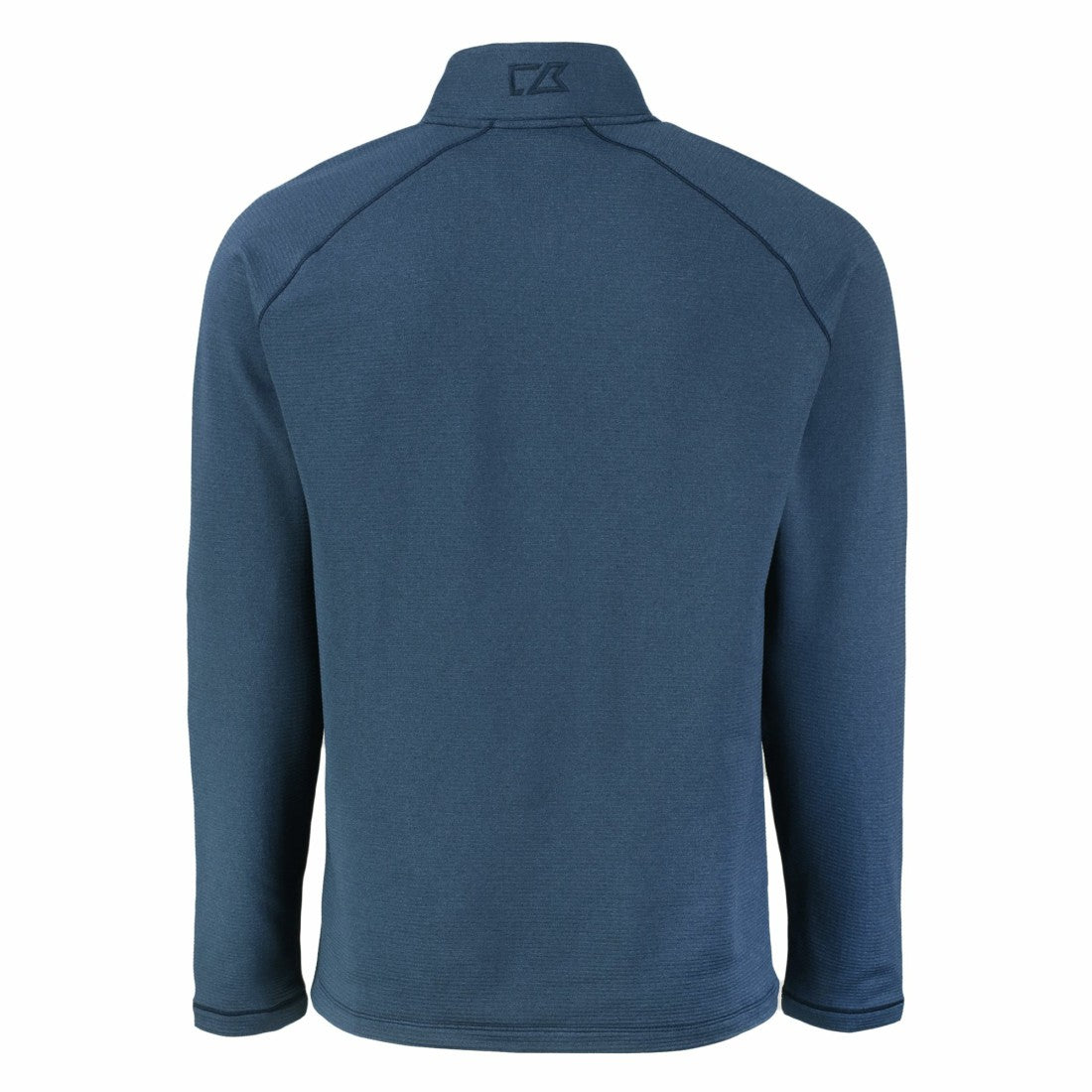 Denver Broncos Cutter & Buck Peshastin Eco Fleece Tri-Blend Raglan Recycled Quarter-Zip Jacket Heather Navy