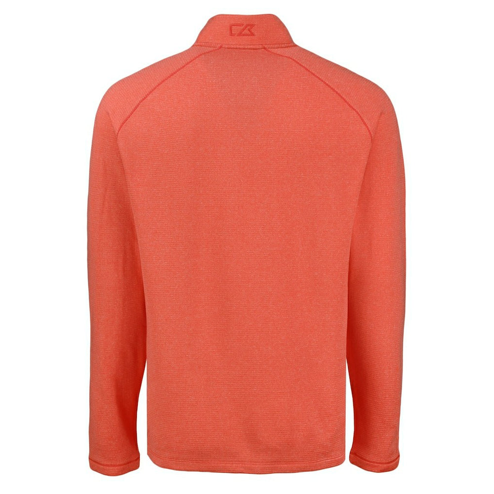 Cincinnati Bengals Cutter & Buck Peshastin Eco Fleece Tri-Blend Raglan Recycled Quarter-Zip Jacket Heather Orange