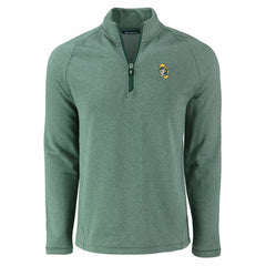 Green Bay Packers Cutter & Buck Peshastin Eco Fleece Tri-Blend Raglan Recycled Quarter-Zip Jacket Heather Green