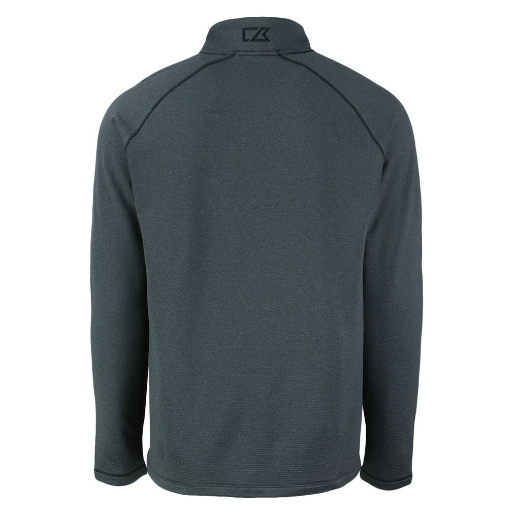 Green Bay Packers Cutter & Buck Peshastin Eco Fleece Tri-Blend Raglan Recycled Quarter-Zip Jacket Heather Black