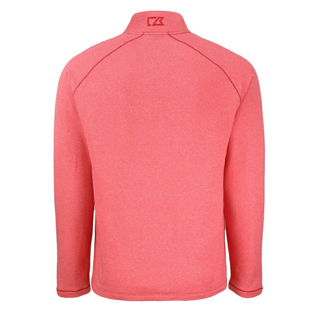 Kansas City Chiefs Cutter & Buck Peshastin Eco Fleece Tri-Blend Raglan Recycled Quarter-Zip Jacket Heather Red