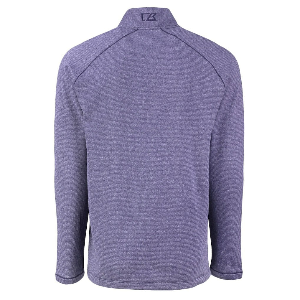 Minnesota Vikings Cutter & Buck Peshastin Eco Fleece Tri-Blend Raglan Recycled Quarter-Zip Jacket Heather Purple