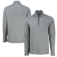 Minnesota Vikings Cutter & Buck Peshastin Eco Fleece Tri-Blend Raglan Recycled Quarter-Zip Jacket Heather Gray