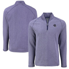 Minnesota Vikings Cutter & Buck Peshastin Eco Fleece Tri-Blend Raglan Recycled Quarter-Zip Jacket Heather Purple