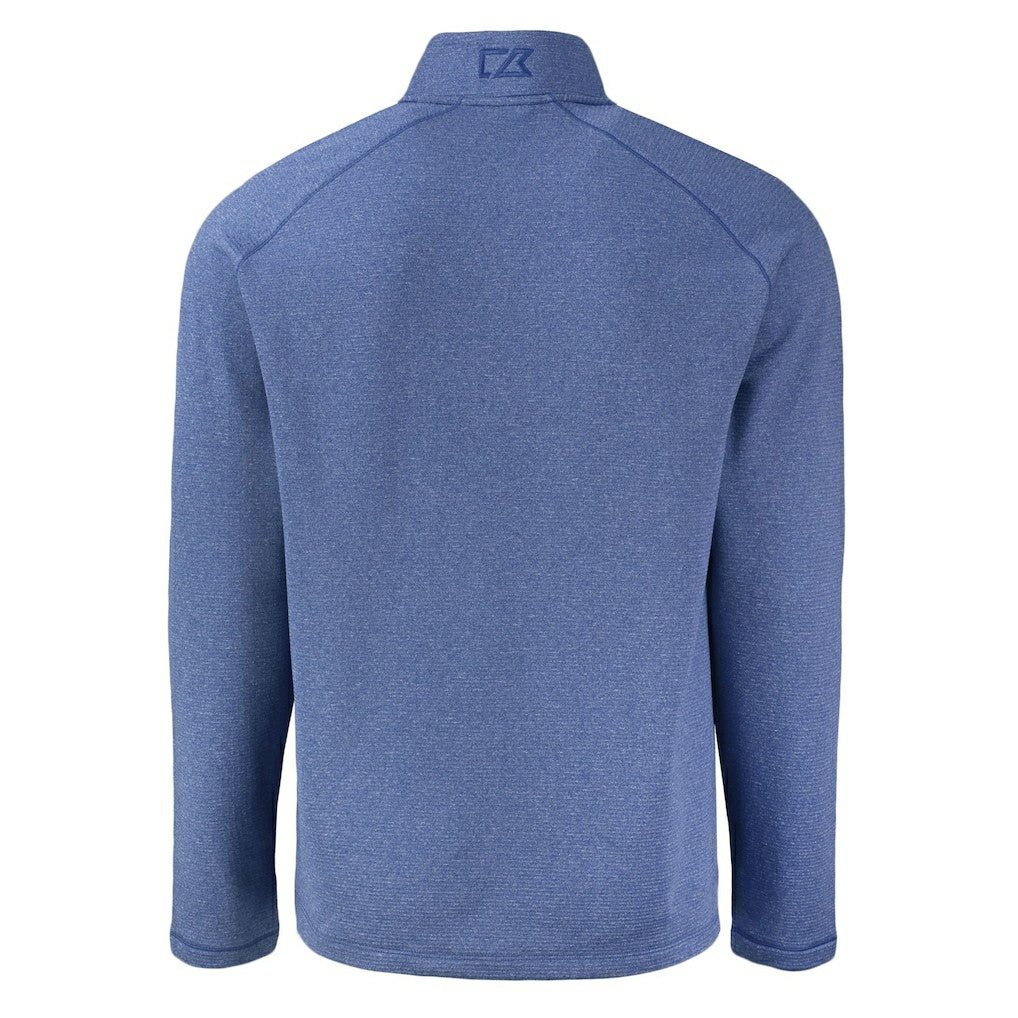 New York Giants Cutter & Buck Peshastin Eco Fleece Tri-Blend Raglan Recycled Quarter-Zip Jacket Heather Royal