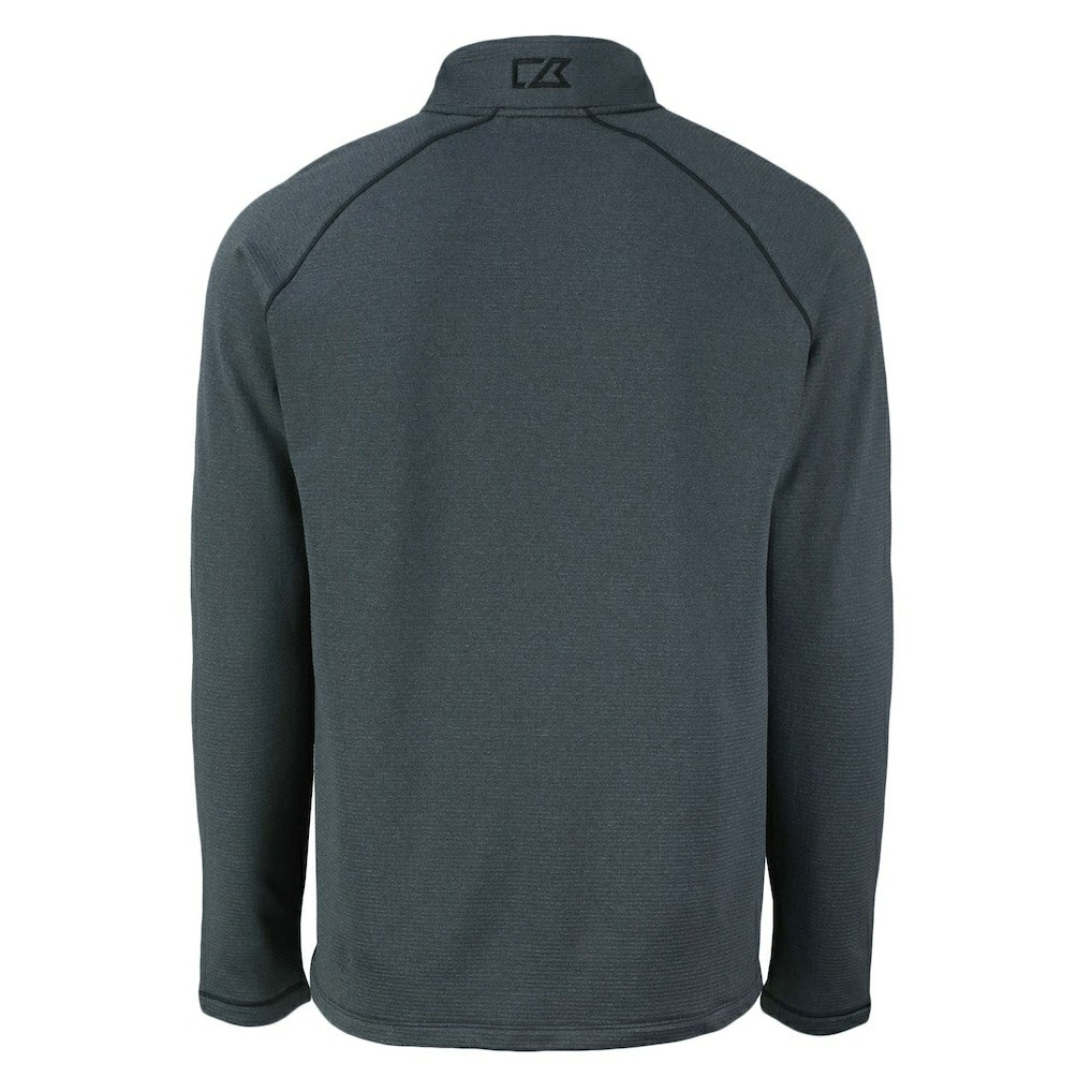 Washington Commanders Cutter & Buck Peshastin Eco Fleece Tri-Blend Raglan Recycled Quarter-Zip Jacket Heather Black