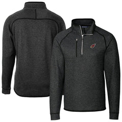 Arizona Cardinals Cutter & Buck Big & Tall Mainsail Sweater-Knit Raglan Half-Zip Jacket Heather Charcoal