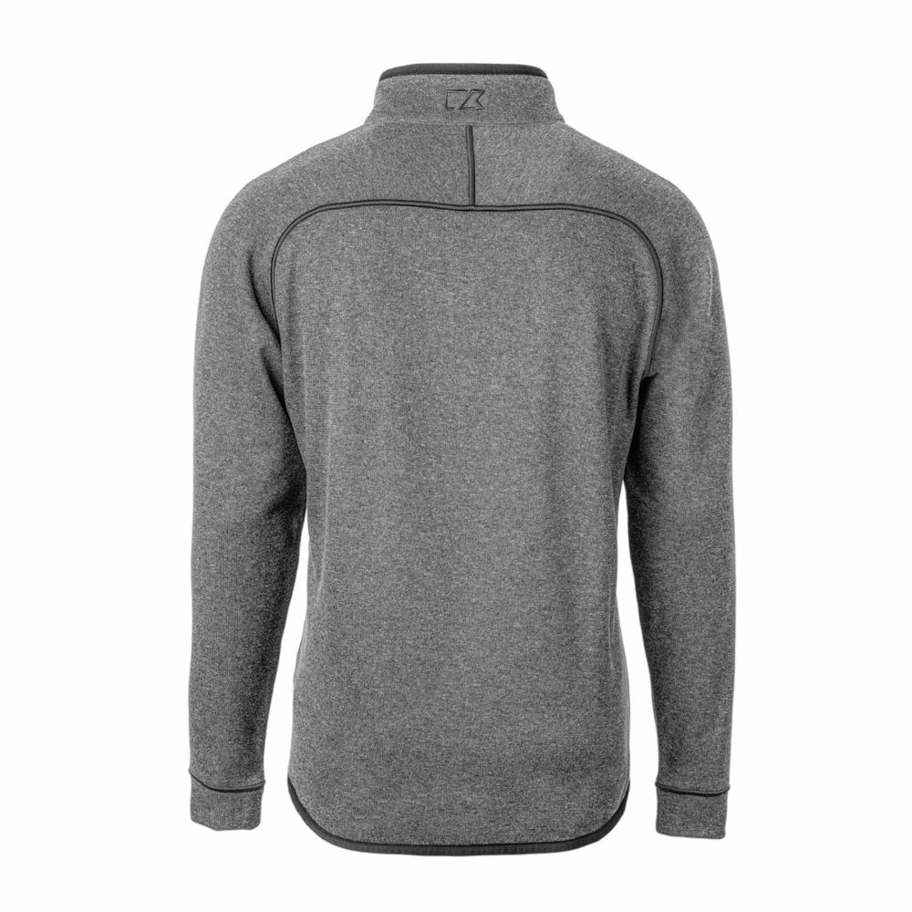 Philadelphia Eagles Cutter & Buck Big & Tall Mainsail Sweater-Knit Raglan Half-Zip Jacket Heather Gray