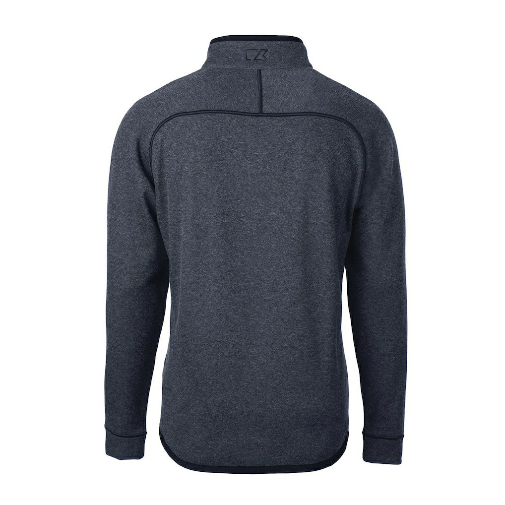 Los Angeles Chargers Cutter & Buck Big & Tall Mainsail Sweater-Knit Raglan Half-Zip Jacket Heather Navy