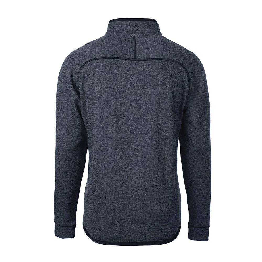 Los Angeles Chargers Cutter & Buck Big & Tall Mainsail Sweater-Knit Raglan Half-Zip Jacket Heather Navy