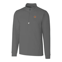 Cincinnati Bengals Cutter & Buck Big & Tall Traverse Stretch Quarter-Zip Top Gray