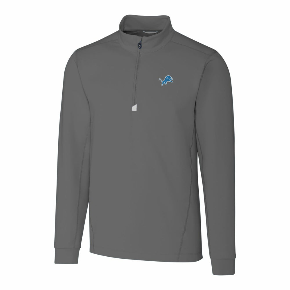 Detroit Lions Cutter & Buck Big & Tall Traverse Stretch Quarter-Zip Top Gray