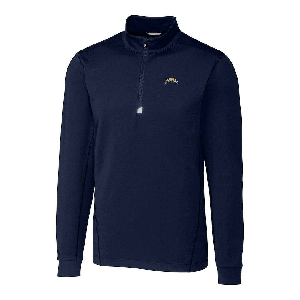 Los Angeles Chargers Cutter & Buck Big & Tall Traverse Stretch Quarter-Zip Top Navy
