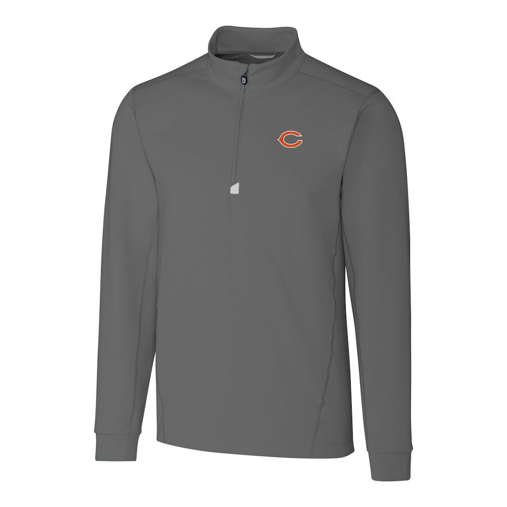 Chicago Bears Cutter & Buck Big & Tall Traverse Stretch Quarter-Zip Top Gray