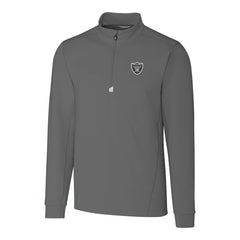 Las Vegas Raiders Cutter & Buck Big & Tall Traverse Stretch Quarter-Zip Top Gray