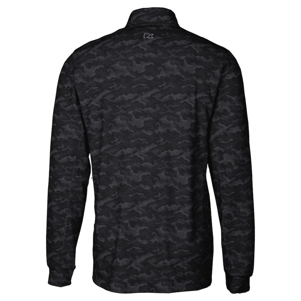 Carolina Panthers Cutter & Buck Big & Tall Traverse Eco Camo Tri-Blend DryTec Quarter-Zip Jacket Black