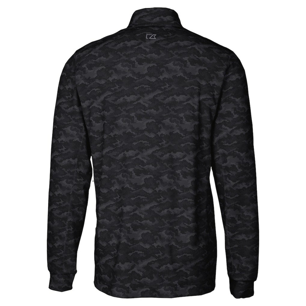 New York Giants Cutter & Buck Big & Tall Traverse Eco Camo Tri-Blend DryTec Quarter-Zip Jacket Black