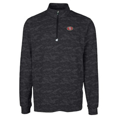 San Francisco 49ers Cutter & Buck Big & Tall Traverse Eco Camo Tri-Blend DryTec Quarter-Zip Jacket Black