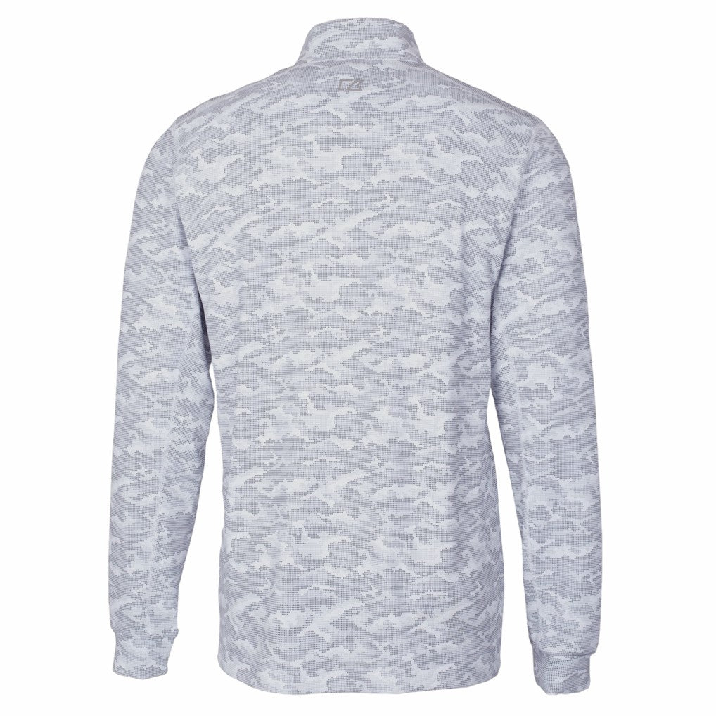 Pittsburgh Steelers Cutter & Buck Big & Tall Traverse Eco Camo Tri-Blend DryTec Quarter-Zip Jacket Charcoal