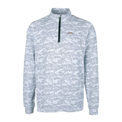 Los Angeles Chargers Cutter & Buck Big & Tall Traverse Eco Camo Tri-Blend DryTec Quarter-Zip Jacket Charcoal