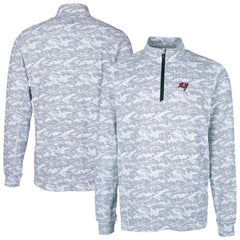 Tampa Bay Buccaneers Cutter & Buck Big & Tall Traverse Eco Camo Tri-Blend DryTec Quarter-Zip Jacket Charcoal