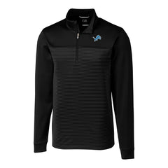 Detroit Lions Cutter & Buck Traverse Eco Stripe Tri-Blend DryTec Quarter-Zip Jacket Black