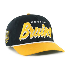 NHL Boston Bruins '47 Dropshadow Rope Hitch Adjustable Hat - Black/Gold
