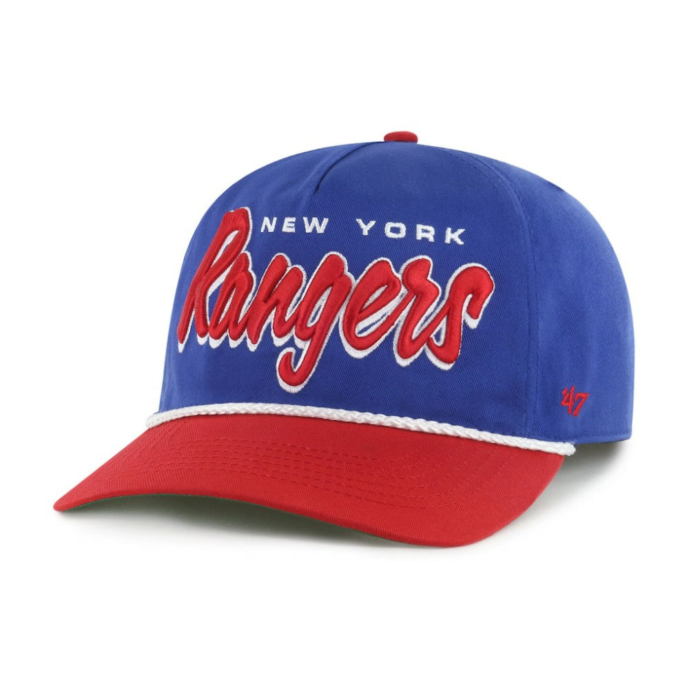 NHL New York Rangers '47 Dropshadow Rope Hitch Adjustable Hat - Blue/Red